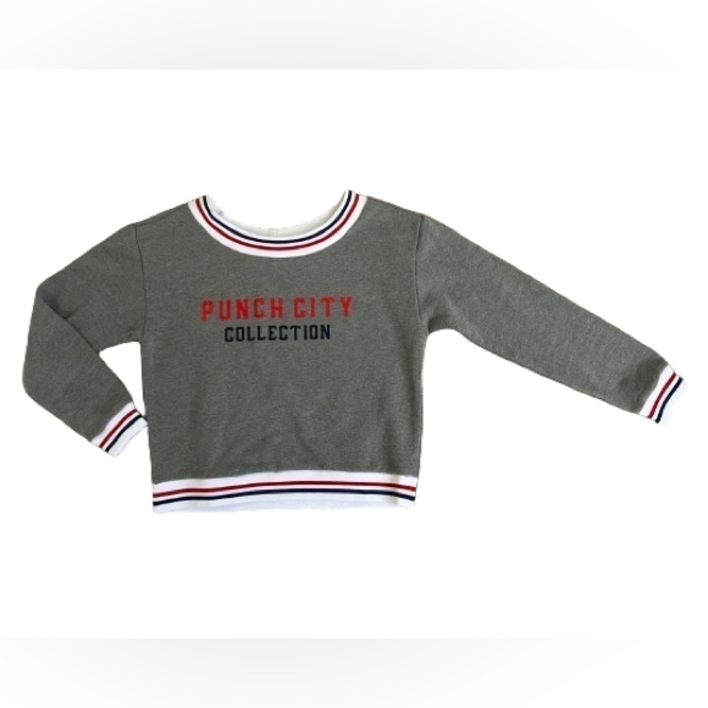 NWOT Punch City Vintage Ringer Cropped Sweatshirt. Size M